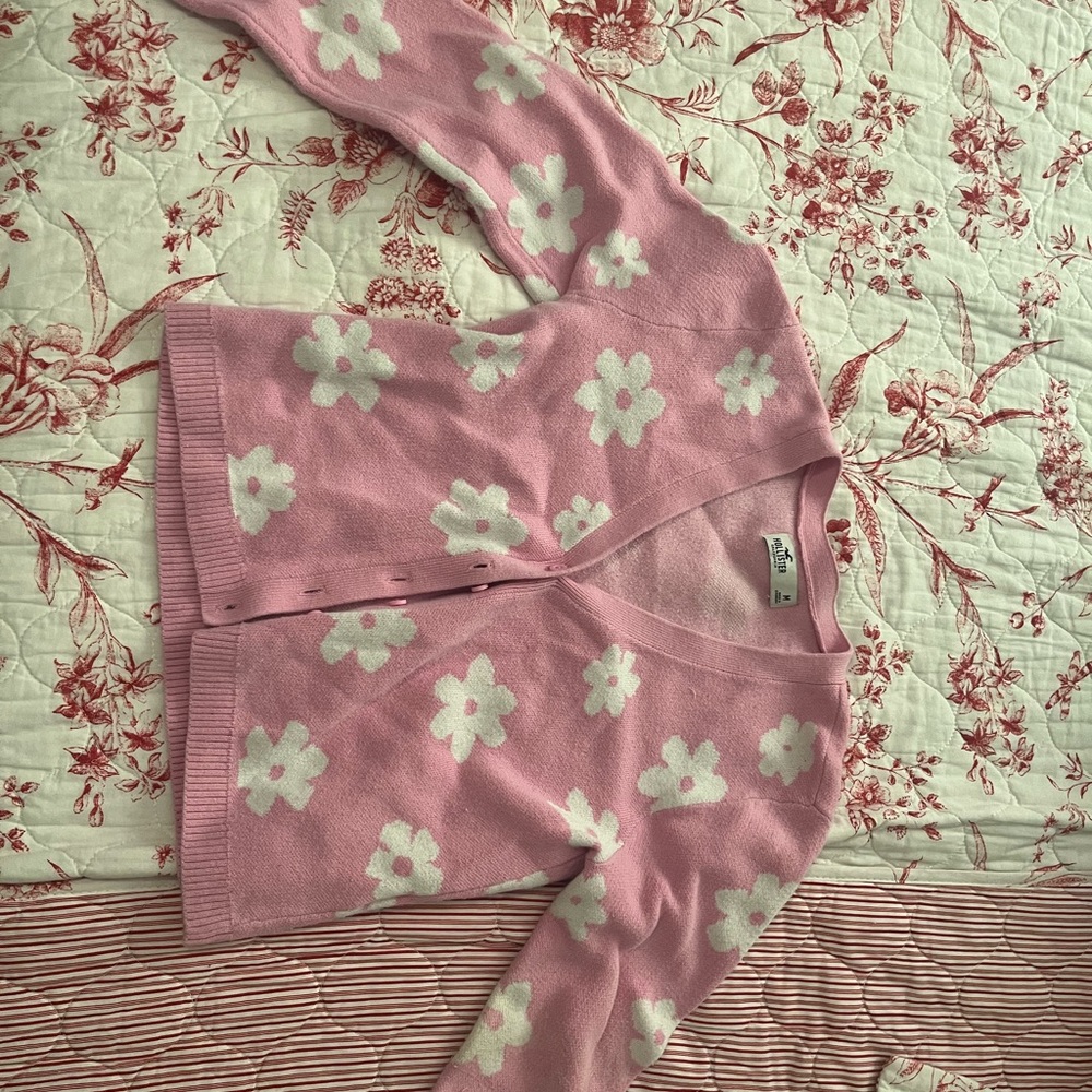 Pink Floral Cardigan